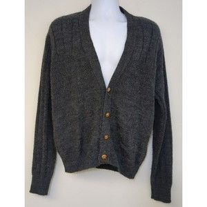Vintage Iredell County‎ Men's Size XL Cardigan Sweater Made in USA Grunge Rock